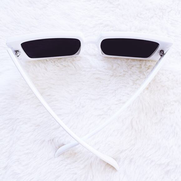 Abigail White Rectangular Sunglasses - Picture 10 of 11